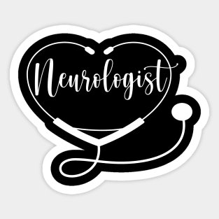 Neurologist Doctor Nurse with Love Heart Sticker